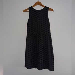 LOFT Patterned Grey and Black Dress